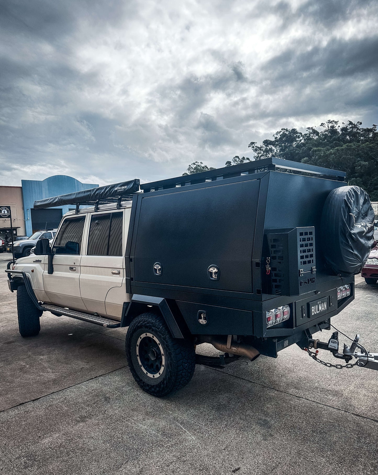 1600mm Aluminium Canopy 2 Door - Toyota 79 Series - Black - Explorer Canopies