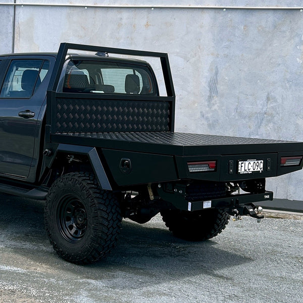 1680mm Black Ute Tray with Headboard