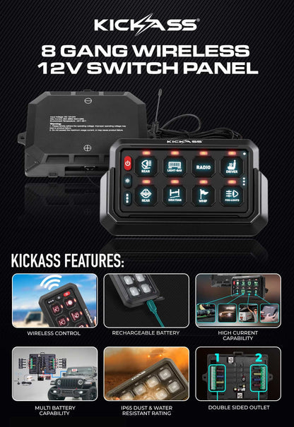 12V Wireless Switch Panel + Lighting kit - Price Fitted