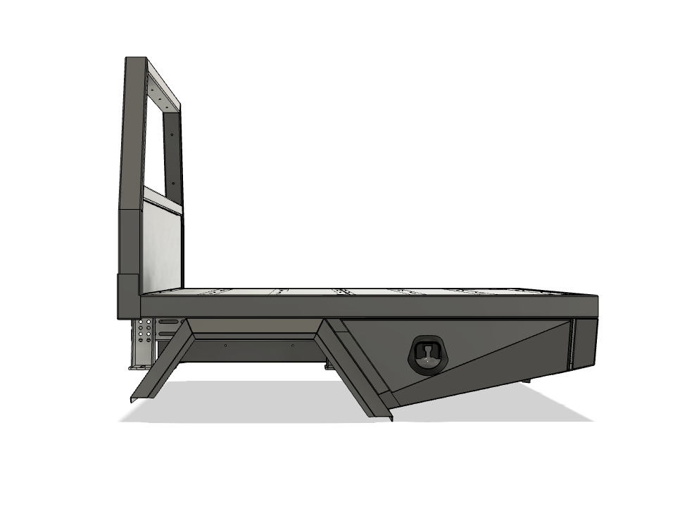 1680mm Black Ute Tray With Trundle Black