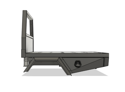 1680mm Black Ute Tray With Trundle Black