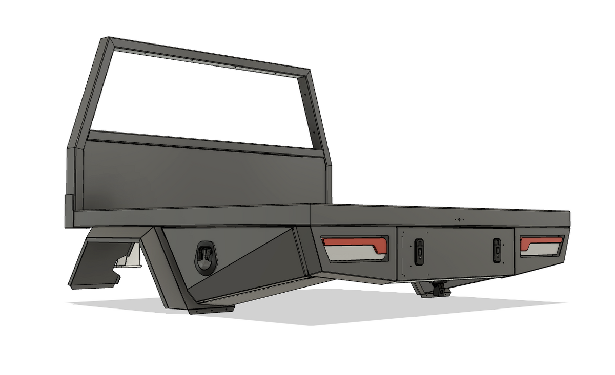 1680mm Black Ute Tray With Trundle Black