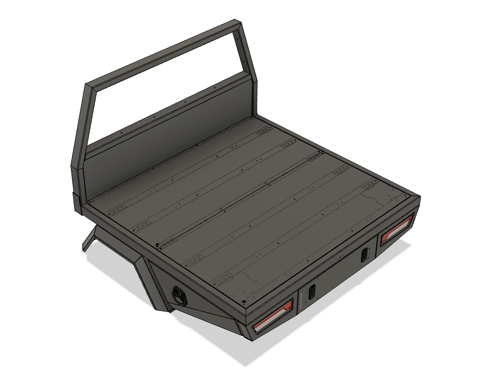 1680mm Black Ute Tray With Trundle Black