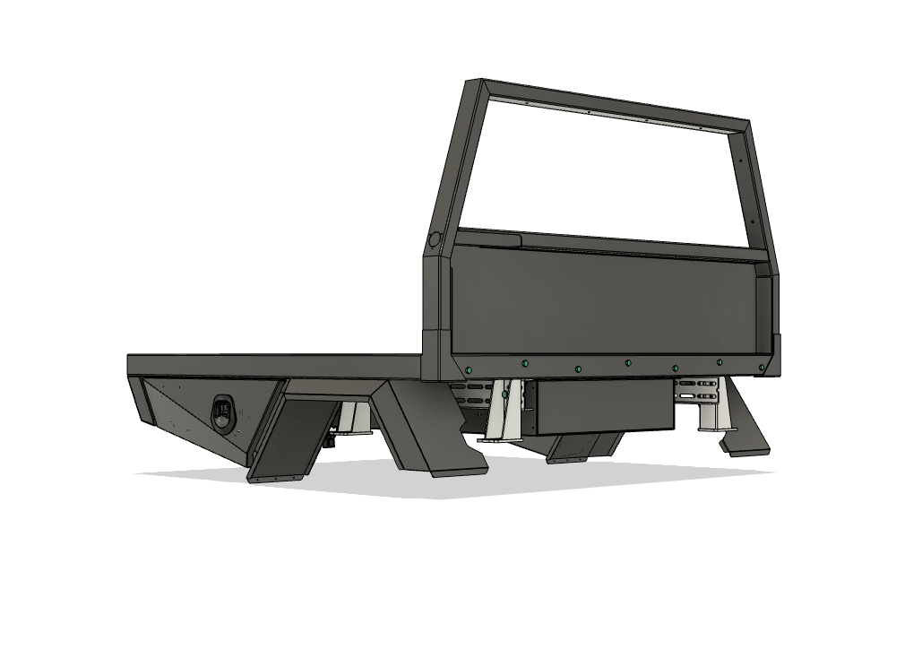 1680mm Black Ute Tray With Trundle Black