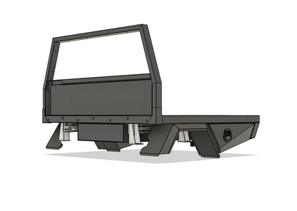 1680mm Black Ute Tray With Trundle Black